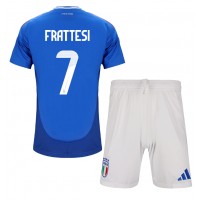 Italien Davide Frattesi #7 Fußballbekleidung Heimtrikot Kinder EM 2024 Kurzarm (+ kurze hosen)